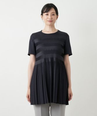 未使用☆レリアン　Leilian　ストライプフレアブラウス シアーストライプブラウス【Leilian WHITE