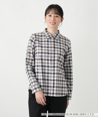＜Leilian (Women)＞チェックシャツ【Ｌｅｉｌｉａｎ　ＷＨＩＴＥ　ＬＡＢＥＬ】