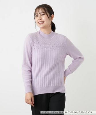 ＜Leilian (Women)＞カシミヤポップコーン編みハイネックニット