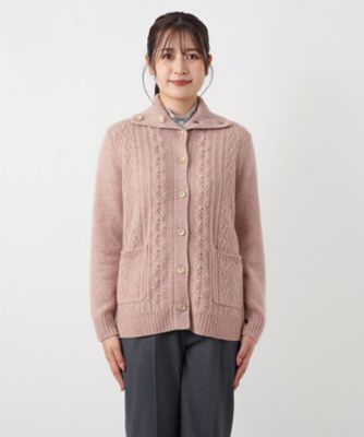 レリアン 13+ カシミヤ混 カーディガン ケーブル 日本製 レディース XL カシミヤケーブル編みカーディガン | Leilian (Women)/レリアン | 三越