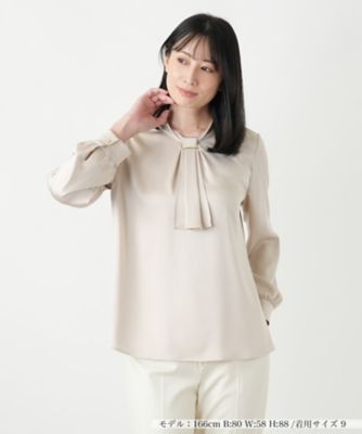 ＜Leilian (Women)＞ボウタイブラウス【Ｌｅｉｌｉａｎ　ＷＨＩＴＥ　ＬＡＢＥＬ】