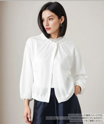 ＜BOURGE (Women)＞ラメフリルネックカーディガン