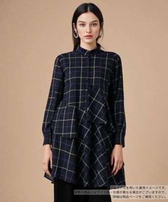 BOURGE (Women)/ブールジュ チェックティアードフリルブラウス 39ネービーブル トップス【三越伊勢丹/公式】