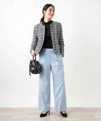 ツイードノーカラージャケット【セレモニー】【Leilian