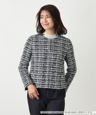 ツイードノーカラージャケット【セレモニー】【Leilian