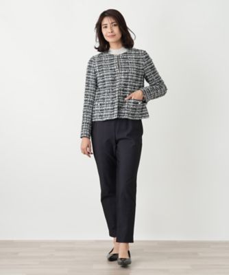 ツイードノーカラージャケット【セレモニー】【Leilian