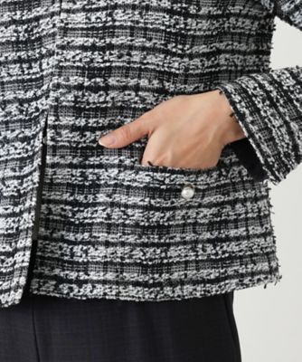 Leilian レリアン ツイード ノーカラージャケット セレモニー 春色 セレモニー】ツイードノーカラージャケット | Leilian (Women