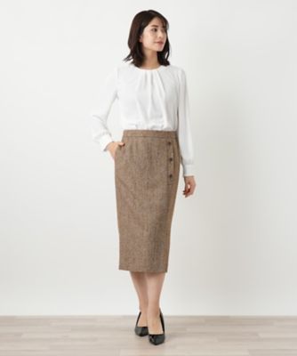 グレンチェックタイトスカート【Leilian WHITE LABEL