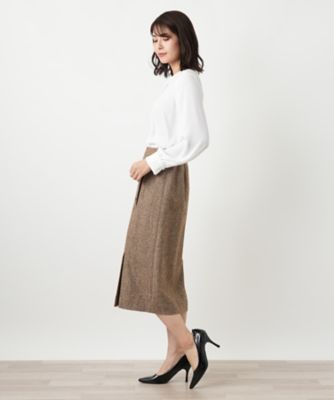 グレンチェックタイトスカート【Leilian WHITE LABEL