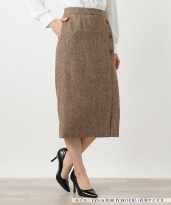 ＜Leilian (Women)＞グレンチェックタイトスカート【Ｌｅｉｌｉａｎ　ＷＨＩＴＥ　ＬＡＢＥＬ】