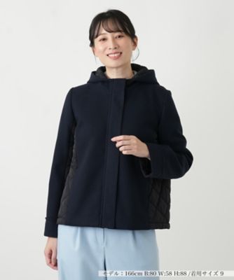 ＜Leilian (Women)＞比翼フーデッドジャケット【Ｌｅｉｌｉａｎ　ＷＨＩＴＥ　ＬＡＢＥＬ】