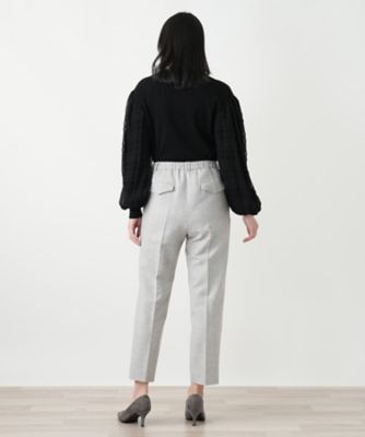 ヘリンボーンクロップドパンツ【Leilian WHITE LABEL