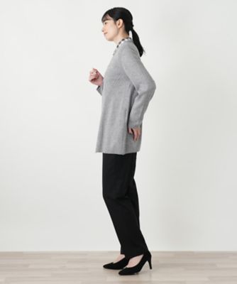 カシミヤVネックカーディガン【Leilian WHITE LABEL