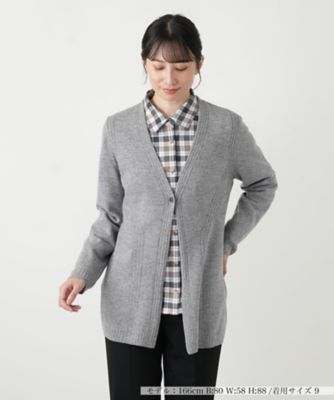 カシミヤVネックカーディガン【Leilian WHITE LABEL