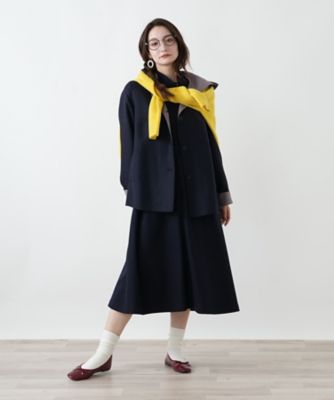 Leilian (Women)/レリアン ハイネックAラインワンピース 39ネービーブルー ワンピース・ドレス【三越伊勢丹/公式】