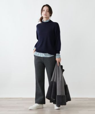 ペイズリー柄ハイネックカットソー【Leilian WHITE
