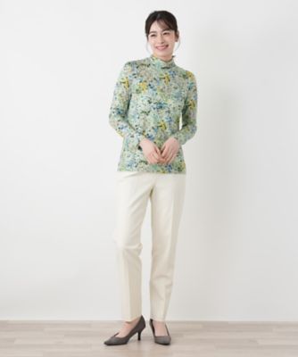 小花柄ハイネックカットソー【Leilian WHITE LABEL