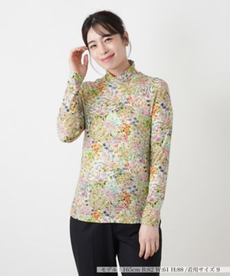 小花柄ハイネックカットソー【Leilian WHITE LABEL