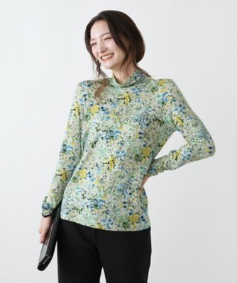 ＜Leilian (Women)＞小花柄ハイネックカットソー【Ｌｅｉｌｉａｎ　ＷＨＩＴＥ　ＬＡＢＥＬ】