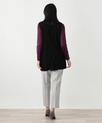 みっくんさま専用　カシミヤ　前開きベスト　白　LL カシミヤニットベスト【Leilian WHITE LABEL