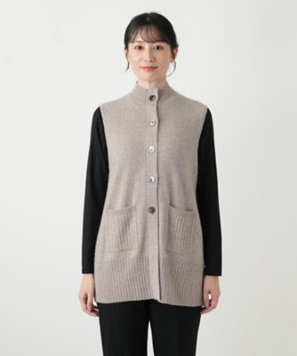 leilian レリアン カシミヤ100% ニット ベスト カーディガン11号 カシミヤニットベスト【Leilian WHITE LABEL