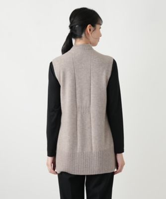 みっくんさま専用　カシミヤ　前開きベスト　白　LL カシミヤニットベスト【Leilian WHITE LABEL