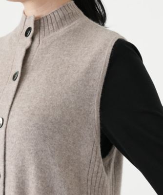 みっくんさま専用　カシミヤ　前開きベスト　白　LL カシミヤニットベスト【Leilian WHITE LABEL
