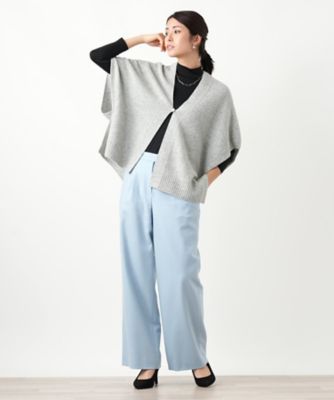 ＜Leilian (Women)＞幾何柄ニットケープ【Ｌｅｉｌｉａｎ　ＷＨＩＴＥ　ＬＡＢＥＬ】