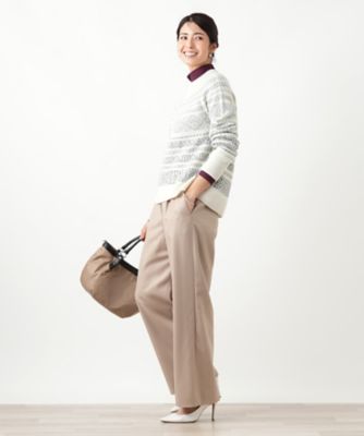 フェアアイル柄ニットプルオーバー【Leilian WHITE