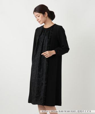 異素材切り替えワンピース【セレモニー】【Leilian WHITE