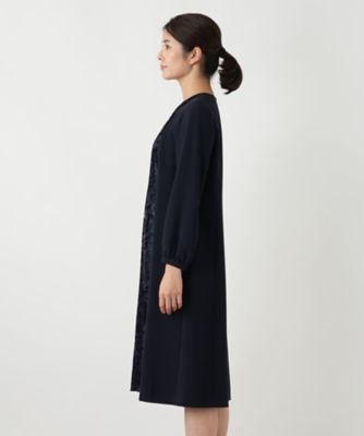 異素材切り替えワンピース【セレモニー】【Leilian WHITE