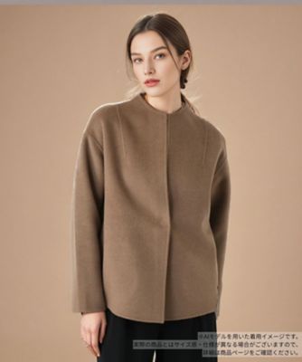 ＜BOURGE (Women)＞異素材切替ノーカラージャケット