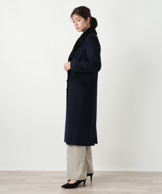 フェイクファー切替ダブルブレストコート | BOURGE (Women)/ブールジュ