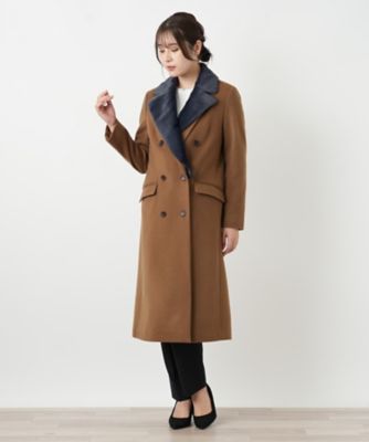 フェイクファー切替ダブルブレストコート | BOURGE (Women)/ブールジュ