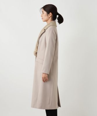 フェイクファー切替ダブルブレストコート | BOURGE (Women)/ブールジュ