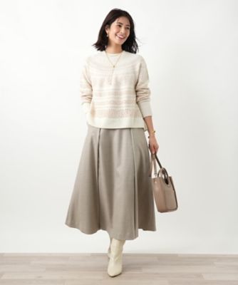 ＜BOURGE (Women)＞タックフレアスカート