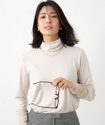 ＜Leilian (Women)＞袖口ラメチュールタートルネックプルオーバー【Ｌｅｉｌｉａｎ　ＷＨＩＴＥ　ＬＡＢＥＬ】