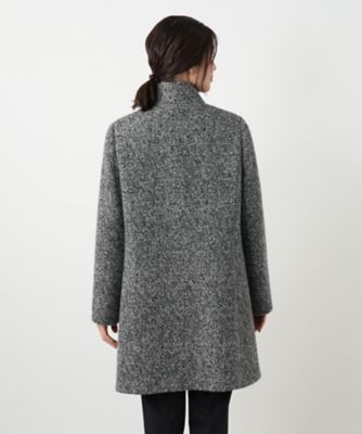 ツイードスタンドカラーコート【Leilian WHITE LABEL