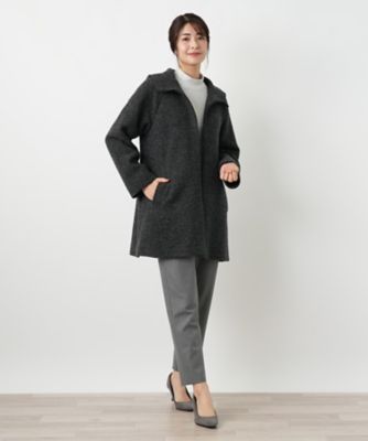 ツイードフーデッドコート【Leilian WHITE LABEL