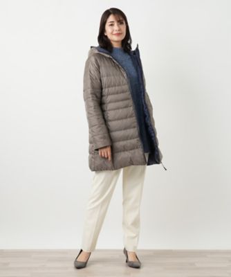 リバーシブルフーデッドダウンコート【Leilian WHITE