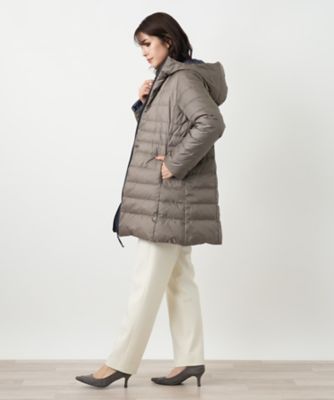 リバーシブルフーデッドダウンコート【Leilian WHITE