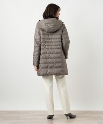 リバーシブルフーデッドダウンコート【Leilian WHITE