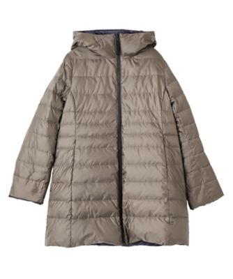 リバーシブルフーデッドダウンコート【Leilian WHITE