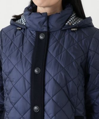 キルティング切替フーデッドコート【Leilian WHITE