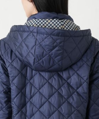 キルティング切替フーデッドコート【Leilian WHITE