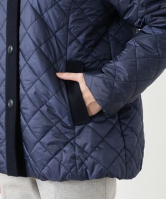 キルティング切替フーデッドコート【Leilian WHITE