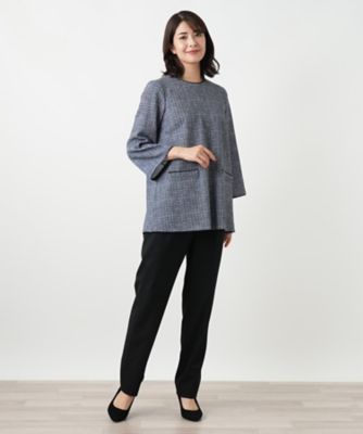 ツイード調チュニックブラウス【Leilian WHITE LABEL