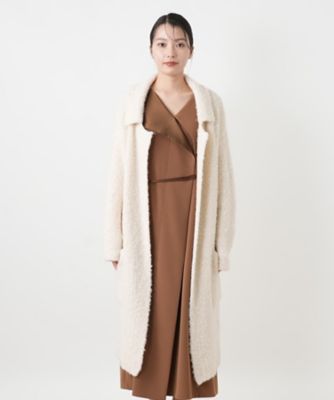 新品同様◇アルパカ21%混リボンの可愛いロングコート アルパカ混ロングコート【Cruciani】 | Leilian (Women