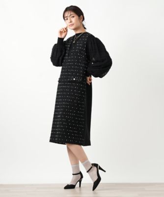 ドットツイードジャンパースカート【セレモニー】【Leilian