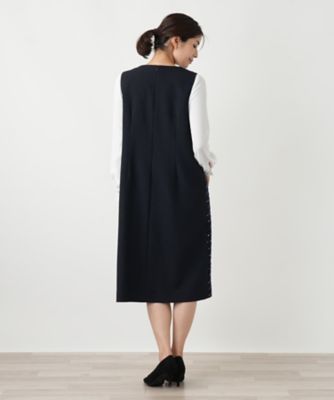 ドットツイードジャンパースカート【セレモニー】【Leilian
